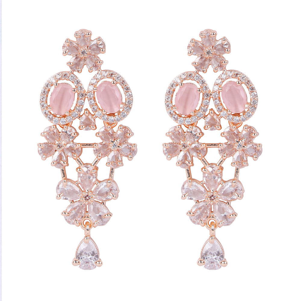 Gorgeous Pink and Golden Kundan Earrings in the Jhumka Style